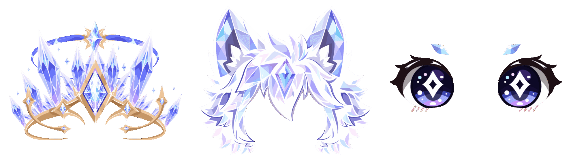 Crystal hat, crystal hair and crystal eyes